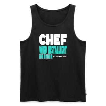 Chef wird installiert - Männer Premium Bio Tank Top - Schwarz - Vorne - AI Model Male 178 light (178cm)