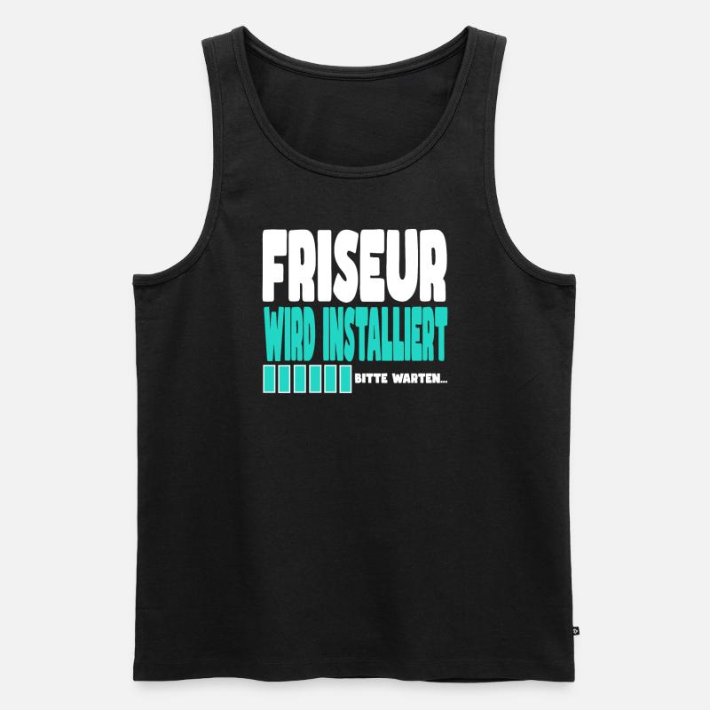 Friseur wird installiert - Männer Premium Bio Tank Top - Schwarz