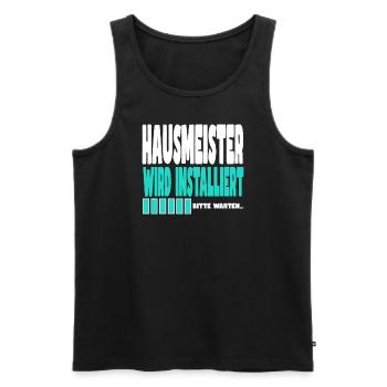 Hausmeister wird installiert - Männer Premium Bio Tank Top - Schwarz - Vorne - Michal (187cm)