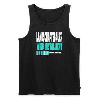 Landschaftsbauer wird installiert - Männer Premium Bio Tank Top - Schwarz - Vorne - Michal (187cm)
