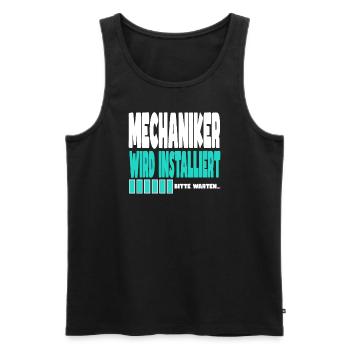 Mechaniker wird installiert - Männer Premium Bio Tank Top - Schwarz - Vorne - Michal (187cm)