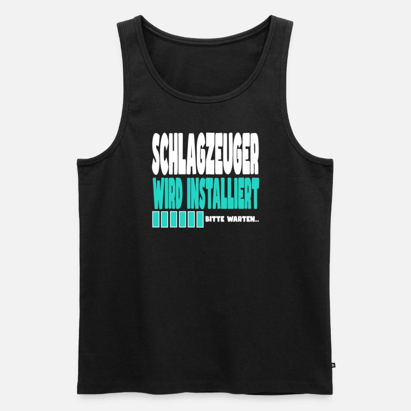 Schlagzeuger wird installiert - Männer Premium Bio Tank Top - Schwarz