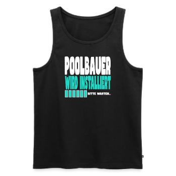 Poolbauer wird installiert - Männer Premium Bio Tank Top - Schwarz - Vorne - AI Model Male 178 light (178cm)