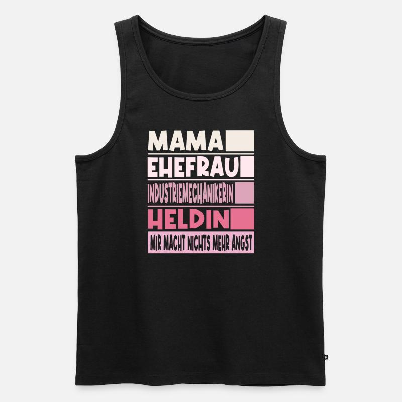 Industriemechanikerin Mama Ehefrau Heldin - Männer Premium Bio Tank Top - Schwarz