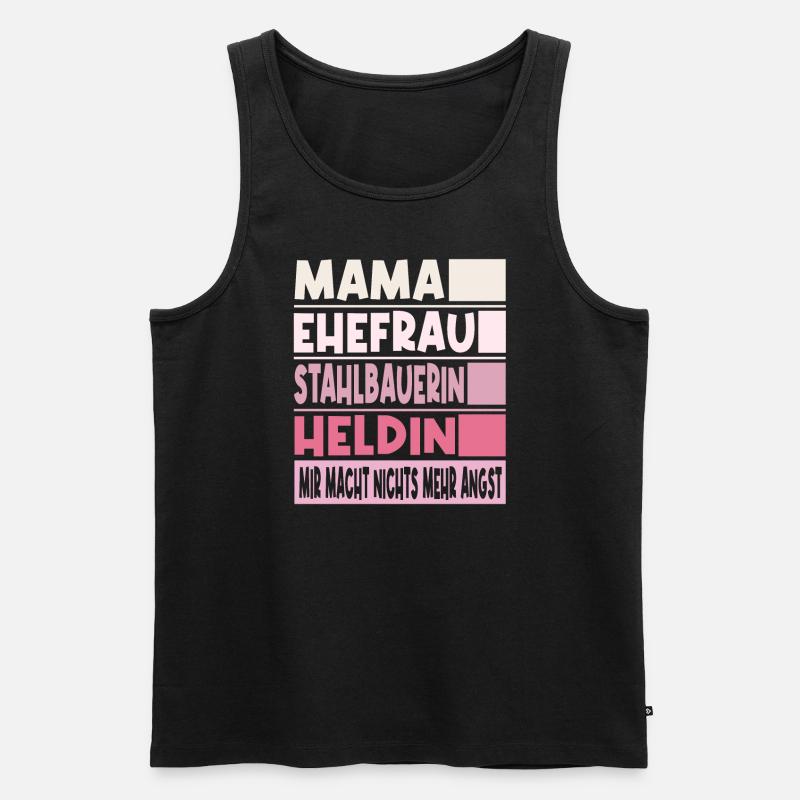 Stahlbauerin Mama Ehefrau Heldin - Männer Premium Bio Tank Top - Schwarz