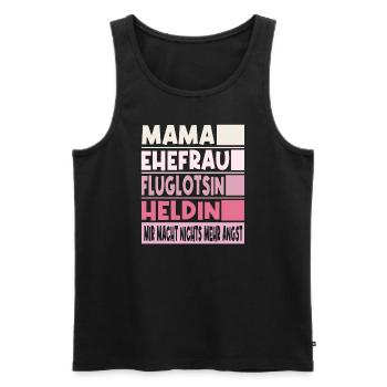 Fluglotsin Mama Ehefrau Heldin - Männer Premium Bio Tank Top - Schwarz - Vorne - Michal (187cm)
