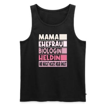 Biologin Mama Ehefrau Heldin - Männer Premium Bio Tank Top - Schwarz - Vorne - Michal (187cm)