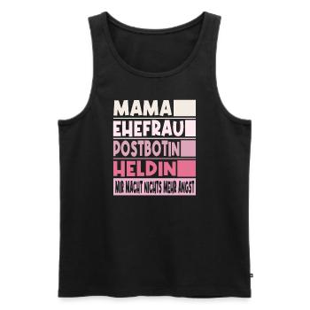 Postbotin Mama Ehefrau Heldin - Männer Premium Bio Tank Top - Schwarz - Vorne - Michal (187cm)