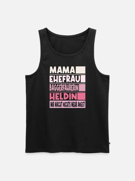 Baggerfahrerin Mama Ehefrau Heldin - Männer Premium Bio Tank Top - Schwarz