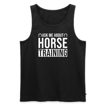 Entraînement de cheval Entraîneur de chevaux Disant - Débardeur bio Premium Homme - noir - Devant - AI Model Male 178 light (178cm)
