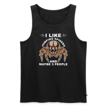 Springspinne Spruch - Männer Premium Bio Tank Top - Schwarz - Vorne - AI Model Male 178 light (178cm)