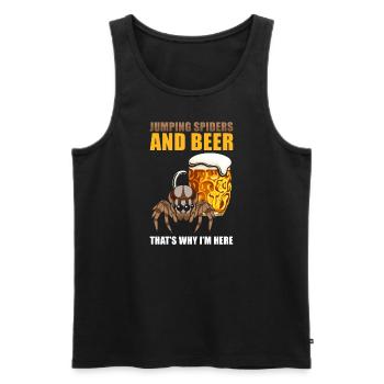 Springspinne Spruch - Männer Premium Bio Tank Top - Schwarz - Vorne - AI Model Male 178 light (178cm)