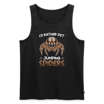 Springspinne Spruch - Männer Premium Bio Tank Top - Schwarz - Vorne - AI Model Male 178 light (178cm)