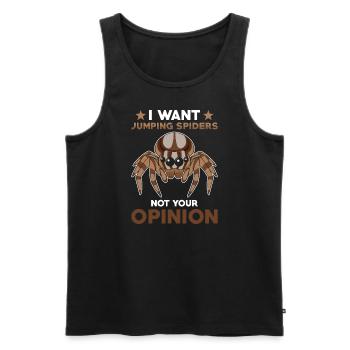 Springspinne Spruch - Männer Premium Bio Tank Top - Schwarz - Vorne - AI Model Male 178 light (178cm)