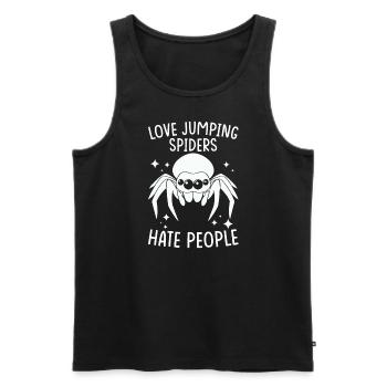 Springspinne Spruch - Männer Premium Bio Tank Top - Schwarz - Vorne - AI Model Male 178 light (178cm)