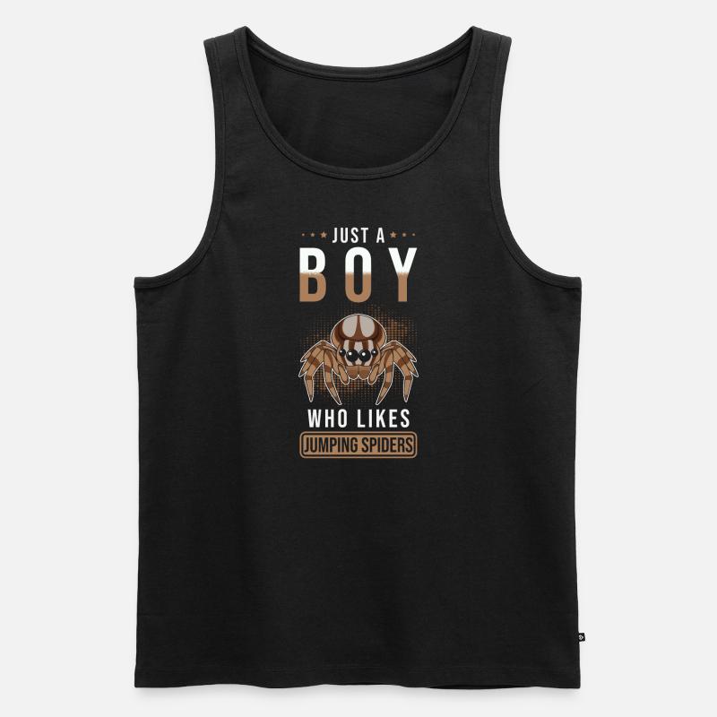 Springspinne Spruch - Männer Premium Bio Tank Top - Schwarz