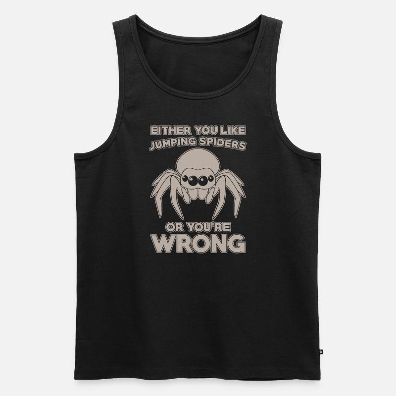 Springspinne Spruch - Männer Premium Bio Tank Top - Schwarz