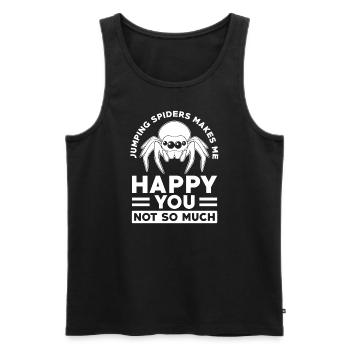 Springspinne Spruch - Männer Premium Bio Tank Top - Schwarz - Vorne - AI Model Male 178 light (178cm)