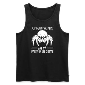 Springspinne Spruch - Männer Premium Bio Tank Top - Schwarz - Vorne - AI Model Male 178 light (178cm)