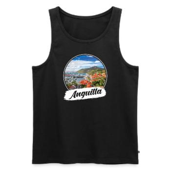 Anguilla Souvenir - Männer Premium Bio Tank Top - Schwarz - Vorne - AI Model Male 178 light (178cm)