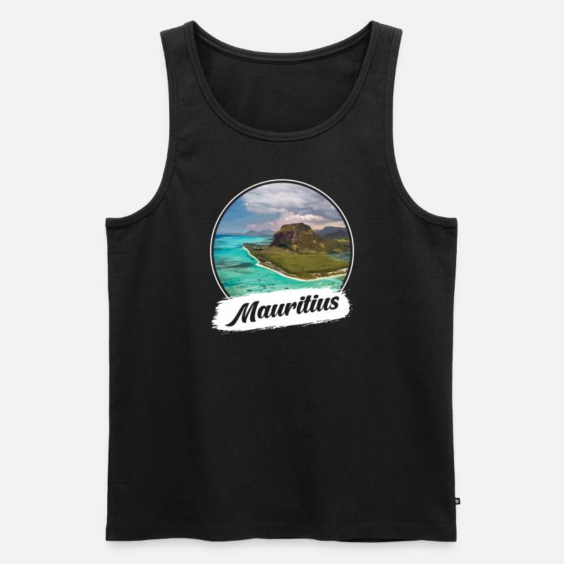 Mauritius Souvenir - Männer Premium Bio Tank Top - Schwarz
