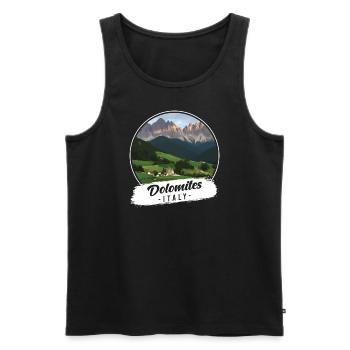 Dolomites Italie Souvenir - Débardeur bio Premium Homme - noir - Devant - AI Model Male 178 light (178cm)