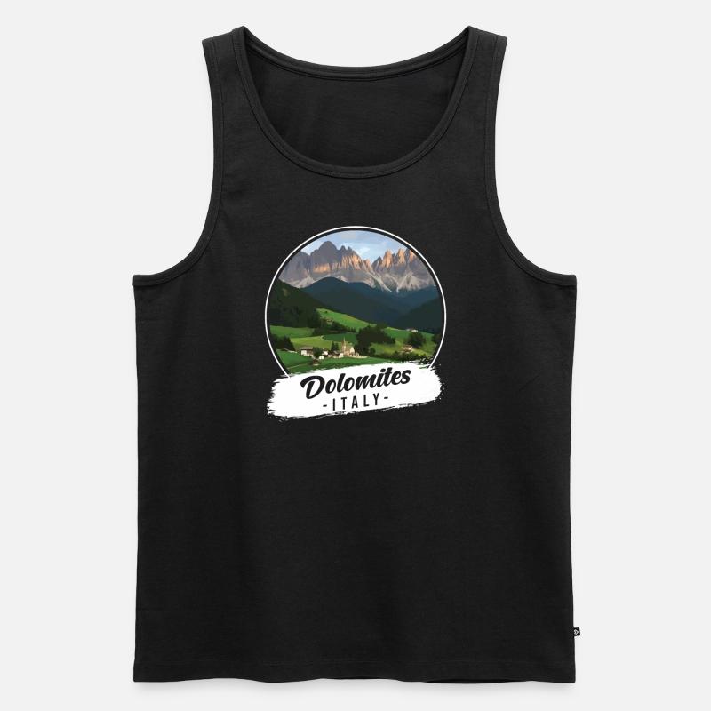 Dolomiten Italy Souvenir - Männer Premium Bio Tank Top - Schwarz