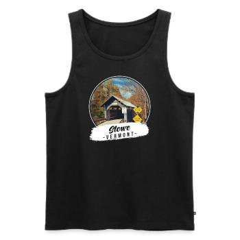 Stowe Vermont Souvenir - Men's Premium Organic Tank Top - black - Front - AI Model Male 178 light (178cm)