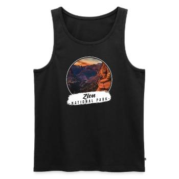 Zion National Park Andenken - Männer Premium Bio Tank Top - Schwarz - Vorne - AI Model Male 178 light (178cm)