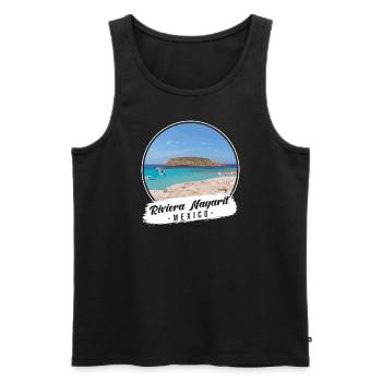 Riviera Nayarit Mexique Souvenir - Débardeur bio Premium Homme - noir - Devant - Michal (187cm)