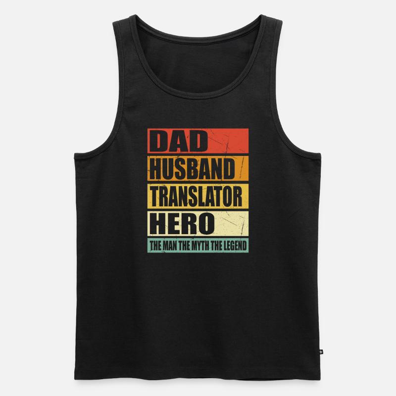 Vater Ehemann Übersetzer Held - Männer Premium Bio Tank Top - Schwarz