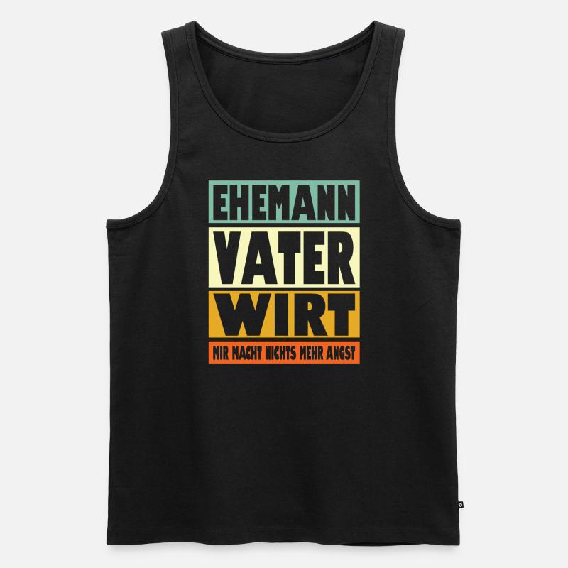 Wirt Vater Ehemann Held - Männer Premium Bio Tank Top - Schwarz