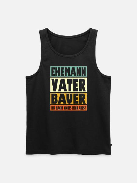 Bauer Vater Ehemann Held - Männer Premium Bio Tank Top - Schwarz