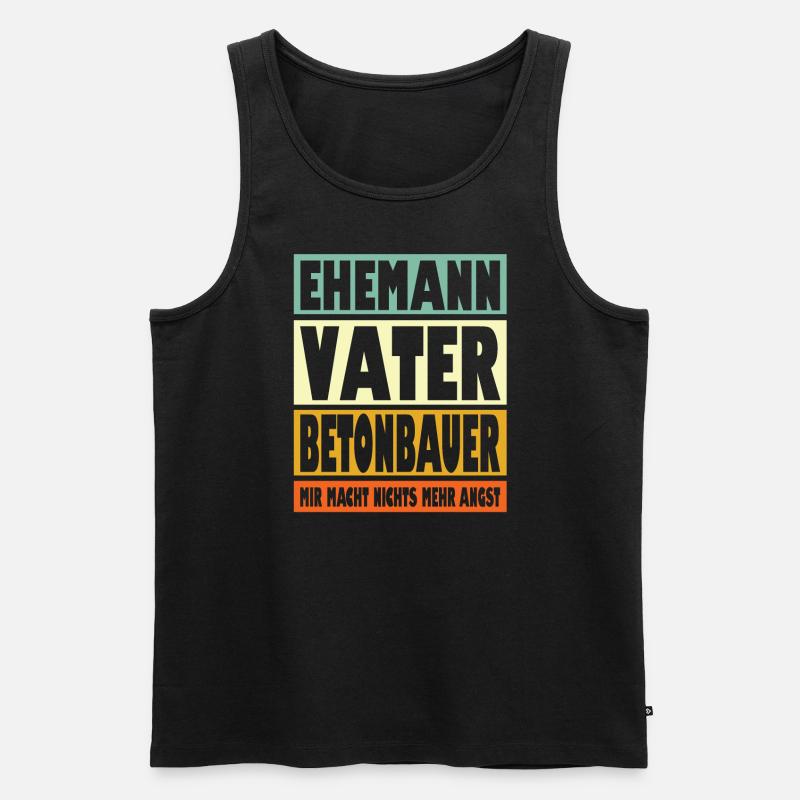 Betonbauer Vater Ehemann Held - Männer Premium Bio Tank Top - Schwarz