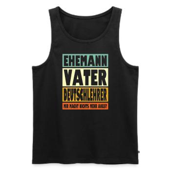 Deutschlehrer Vater Ehemann Held - Männer Premium Bio Tank Top - Schwarz - Vorne - Michal (187cm)