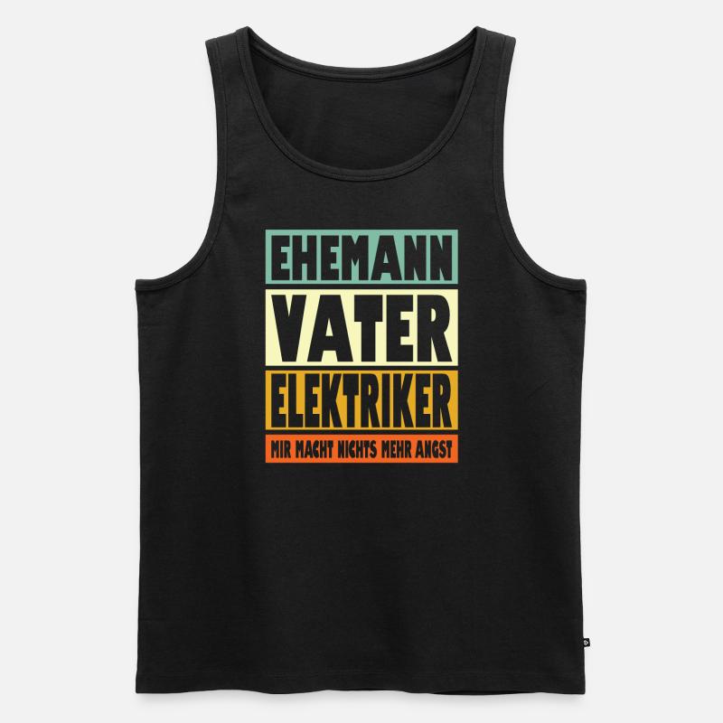 Elektriker Vater Ehemann Held - Männer Premium Bio Tank Top - Schwarz