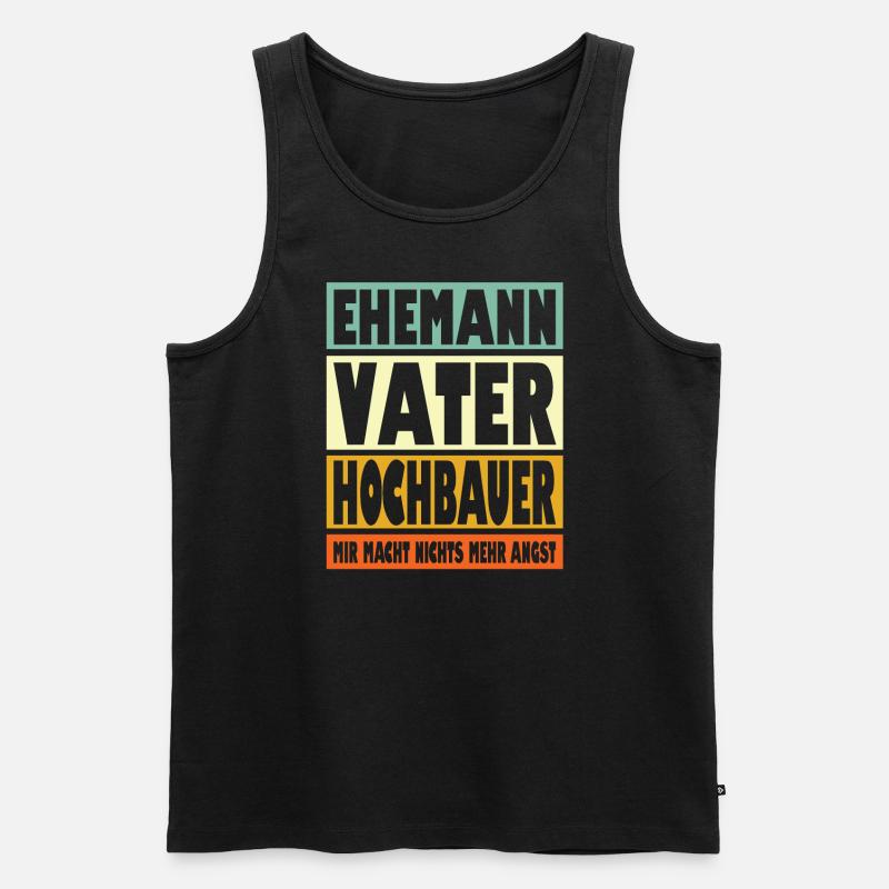 Hochbauer Vater Ehemann Held - Männer Premium Bio Tank Top - Schwarz