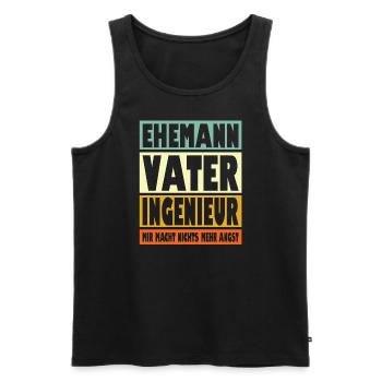 Ingenieur Vater Ehemann Held - Männer Premium Bio Tank Top - Schwarz - Vorne - Michal (187cm)