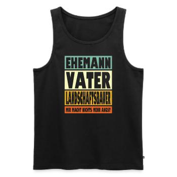 Landschaftsbauer Vater Ehemann Held - Männer Premium Bio Tank Top - Schwarz - Vorne - Michal (187cm)