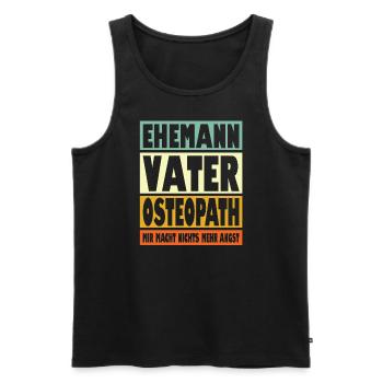 Osteopath Vater Ehemann Held - Männer Premium Bio Tank Top - Schwarz - Vorne - AI Model Male 178 light (178cm)