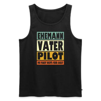 Pilot Vater Ehemann Held - Männer Premium Bio Tank Top - Schwarz - Vorne - AI Model Male 178 light (178cm)
