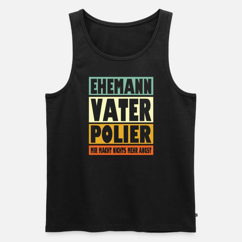 Polier Vater Ehemann Held - Männer Premium Bio Tank Top - Schwarz