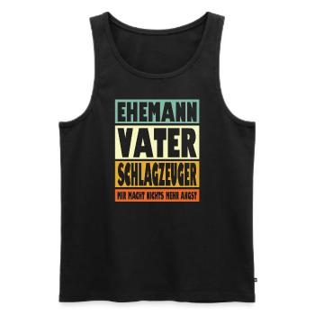 Schlagzeuger Vater Ehemann Held - Männer Premium Bio Tank Top - Schwarz - Vorne - Michal (187cm)
