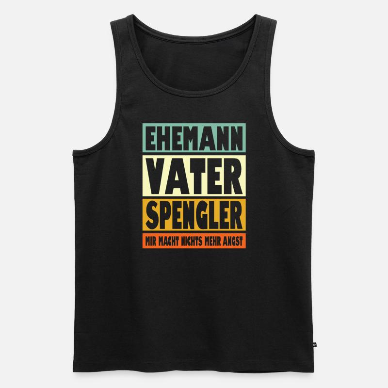 Spengler Vater Ehemann Held - Männer Premium Bio Tank Top - Schwarz