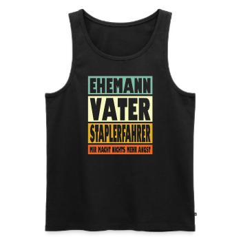 Staplerfahrer Vater Ehemann Held - Männer Premium Bio Tank Top - Schwarz - Vorne - AI Model Male 178 light (178cm)