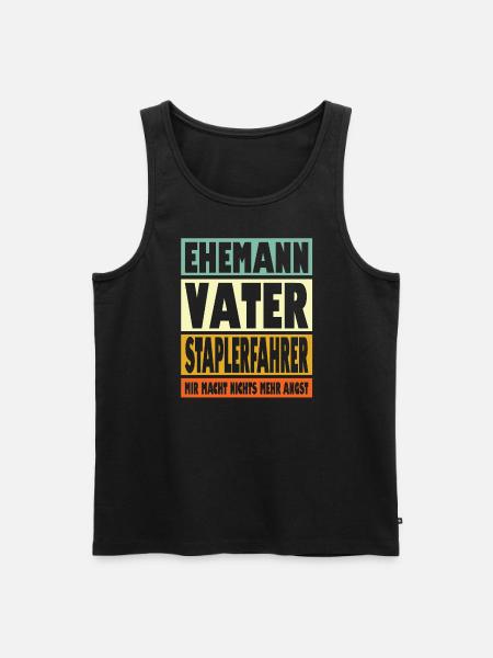 Staplerfahrer Vater Ehemann Held - Männer Premium Bio Tank Top - Schwarz