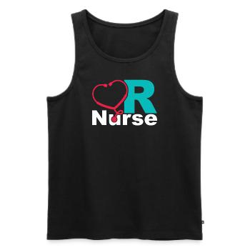 Surgical Nurse - Men's Premium Organic Tank Top - black - Front - AI Model Male 178 light (178cm)