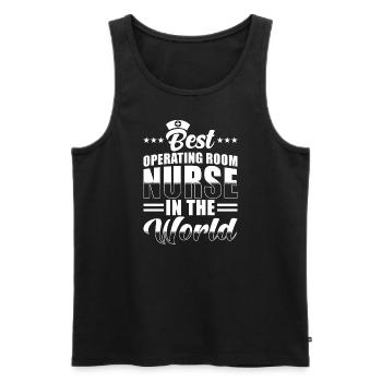 Surgical Nurse - Men's Premium Organic Tank Top - black - Front - AI Model Male 178 light (178cm)