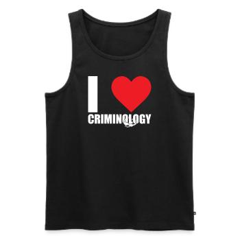 Criminologist Criminology Nutritional information - Men's Premium Organic Tank Top - black - Front - AI Model Male 178 light (178cm)