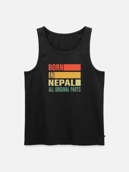 Born in Nepal - Men's Premium Organic Tank Top - black